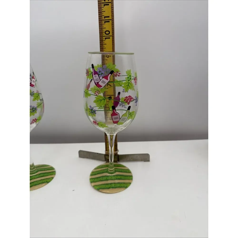 2 - Lolita Shatterproof Hand Painter Wine Tasting Collection‎ Glasses EUC No Box